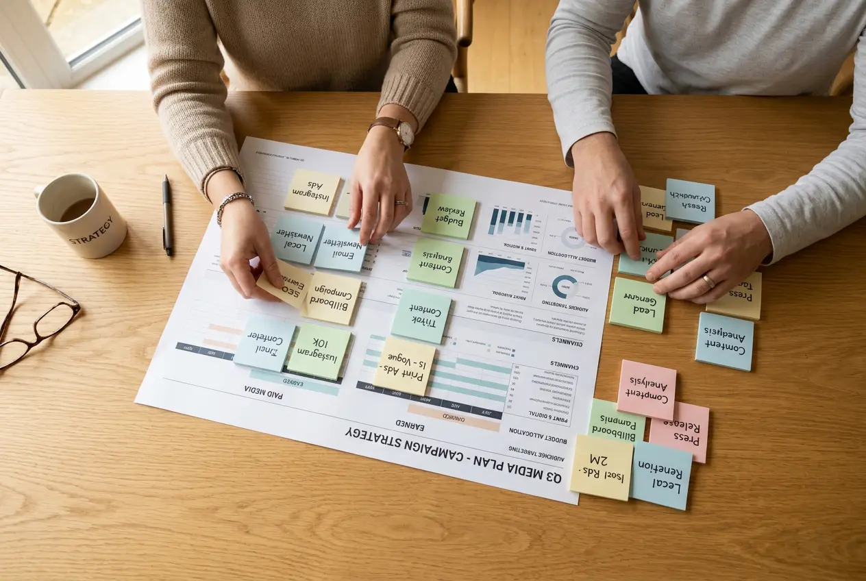Agency strategist preparing a campaign plan for a client account