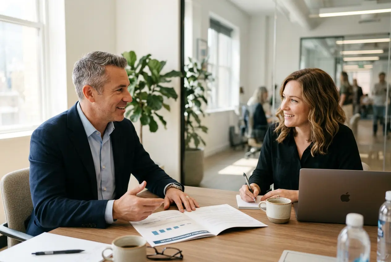 Agency team preparing a client-ready campaign report